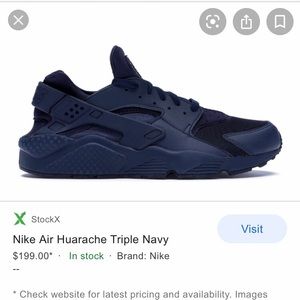 Men’s Nike Air Huarache triple navy
